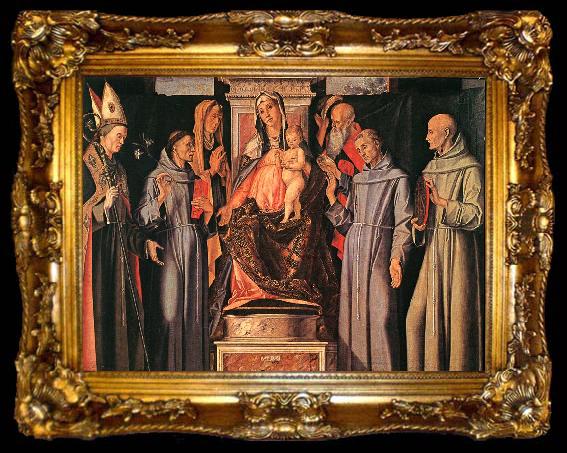 framed  VIVARINI, family of painters Holy Family (Sacra Conversazione) ewt, ta009-2